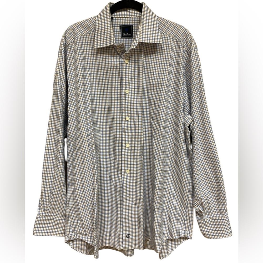 David Donahue Button Up Collared Dress Shirt Long Sleeve Men’s Size 17 34/35